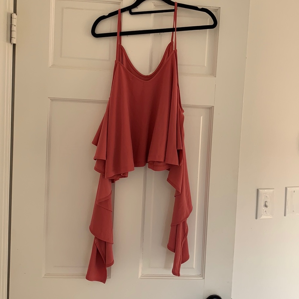 NWT Leith pink tank top with long open sleeve top